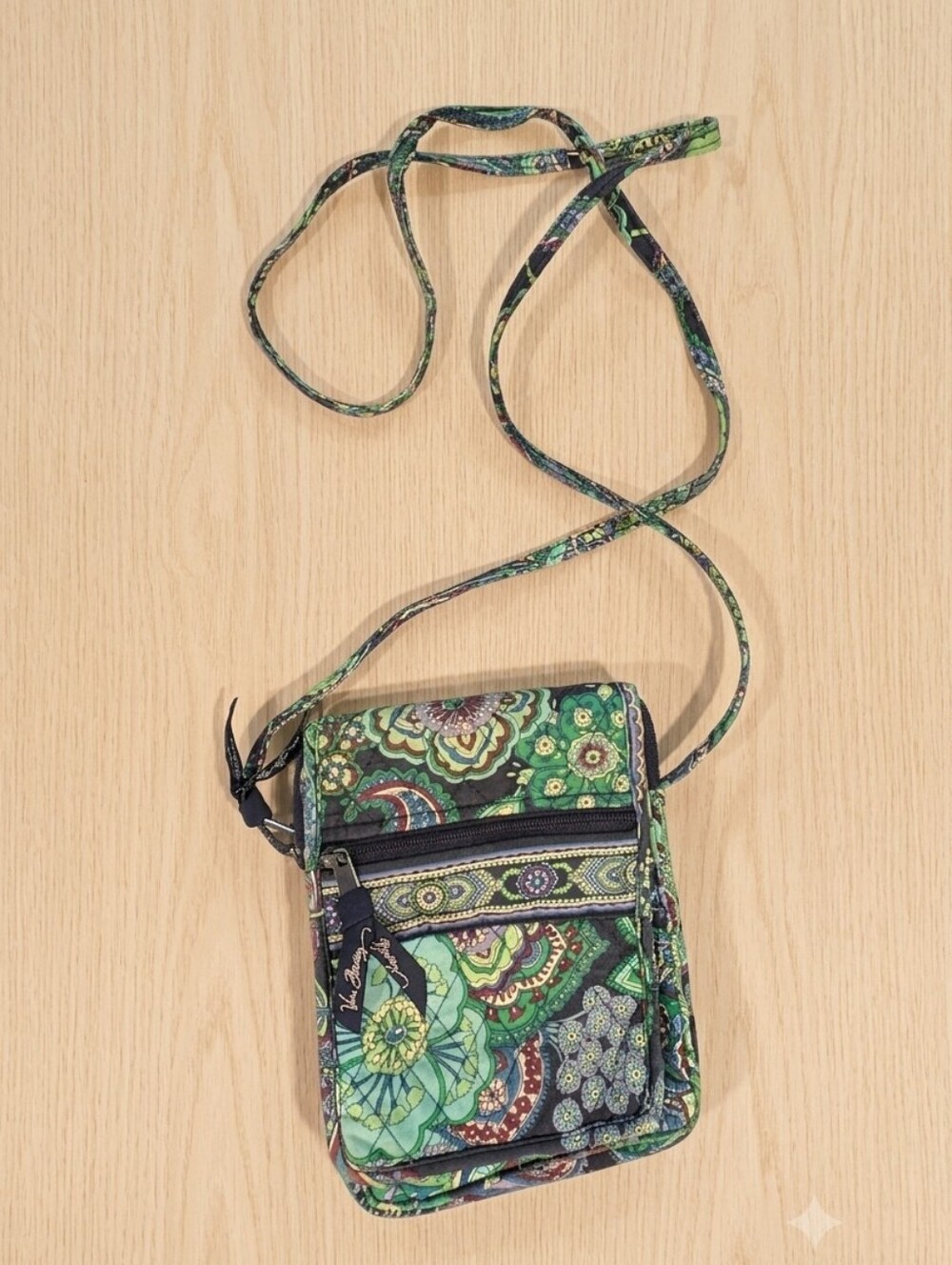 Vera Bradley Blue/Green Floral Mini Hipster Crossbody Bag